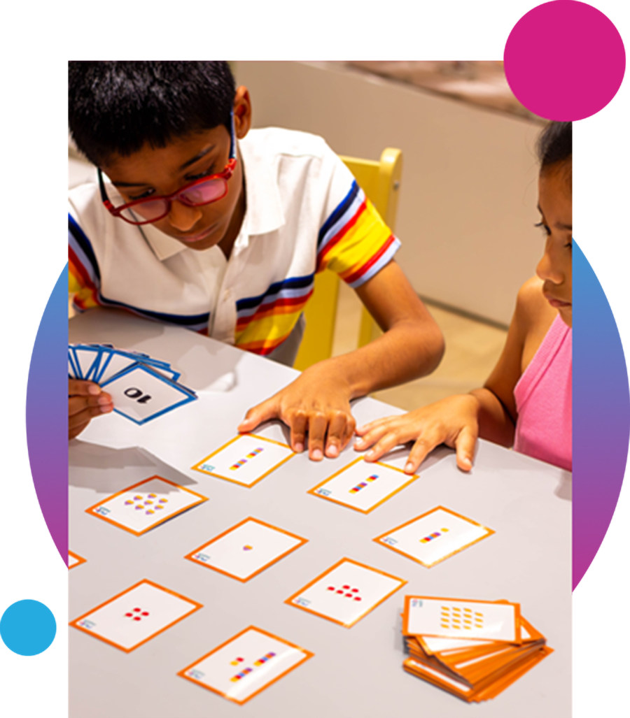 Students working together with PictoMath cards