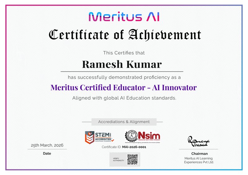 Meritus AI Certificate of Achievement - 3