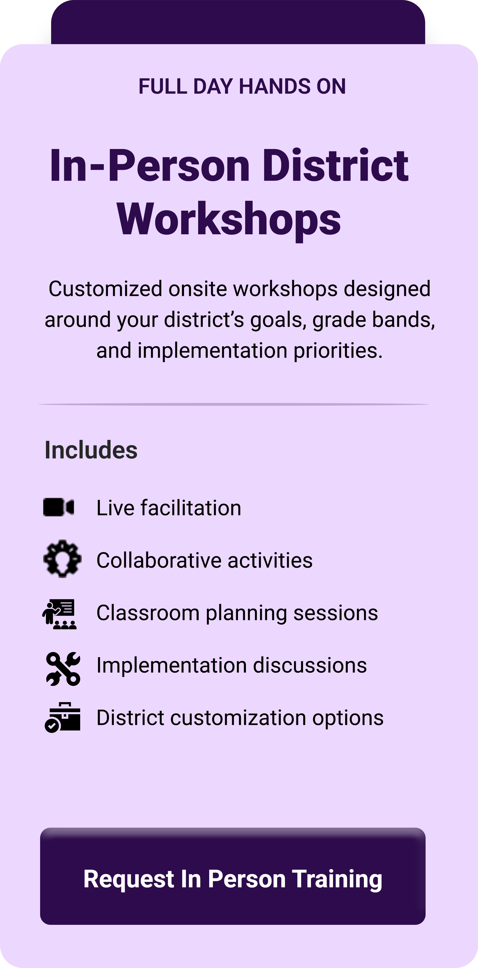 In-Person District Workshops